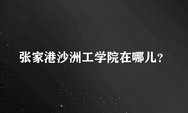 张家港沙洲工学院在哪儿？