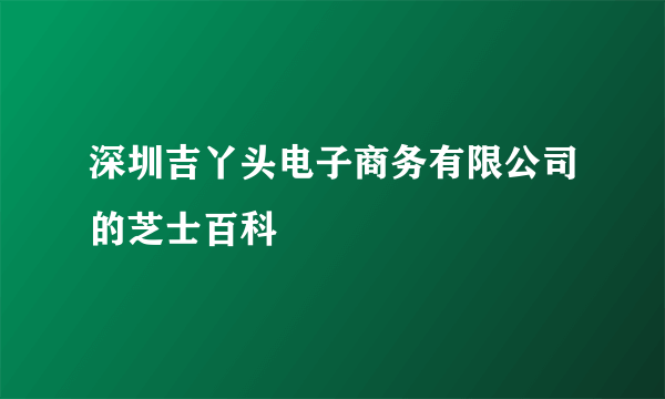 深圳吉丫头电子商务有限公司的芝士百科