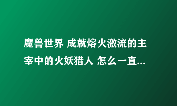 魔兽世界 成就熔火激流的主宰中的火妖猎人 怎么一直不出技能 野蛮连射啊