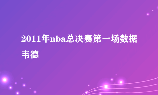 2011年nba总决赛第一场数据韦德