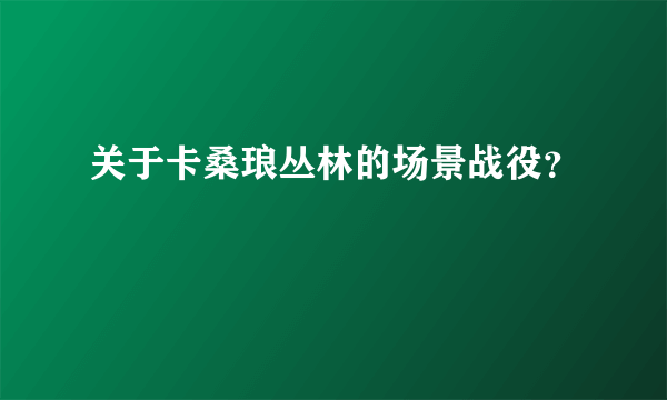 关于卡桑琅丛林的场景战役？