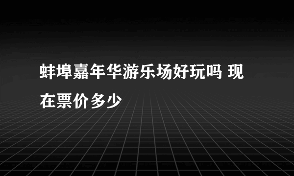 蚌埠嘉年华游乐场好玩吗 现在票价多少