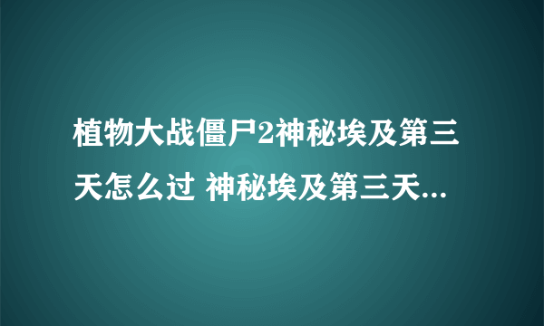 植物大战僵尸2神秘埃及第三天怎么过 神秘埃及第三天通关攻略