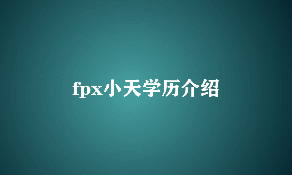 fpx小天学历介绍