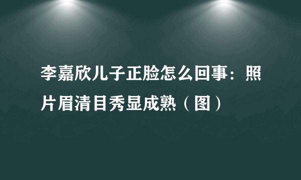 李嘉欣儿子正脸怎么回事：照片眉清目秀显成熟（图）