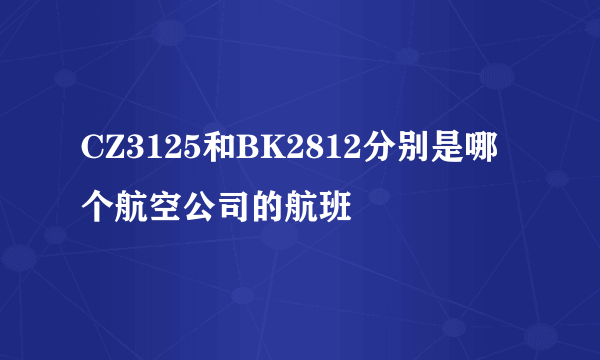 CZ3125和BK2812分别是哪个航空公司的航班