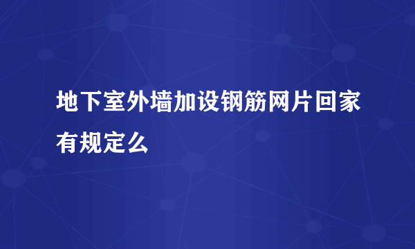 地下室外墙加设钢筋网片回家有规定么