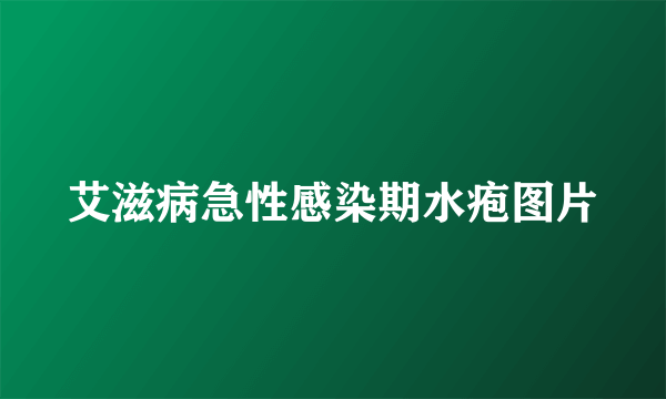 艾滋病急性感染期水疱图片