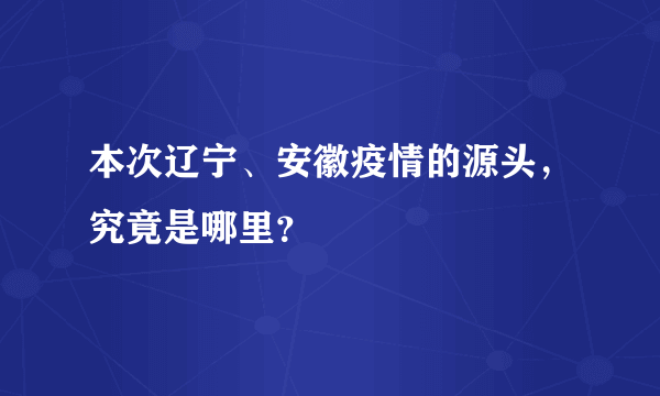 本次辽宁、安徽疫情的源头，究竟是哪里？