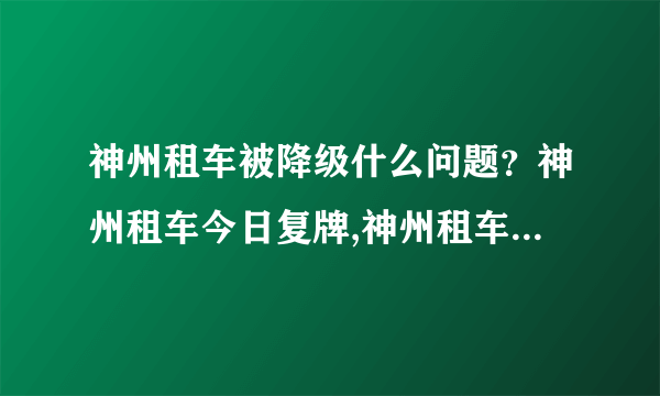 神州租车被降级什么问题？神州租车今日复牌,神州租车宝沃加92还是95