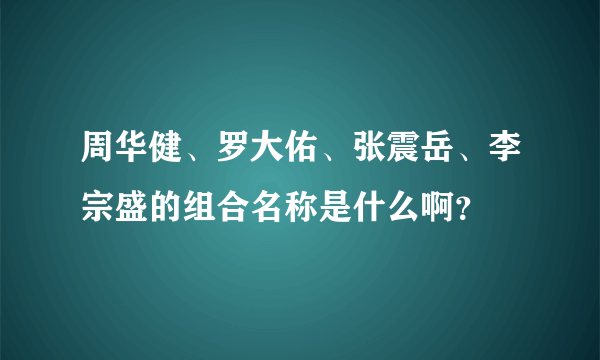 周华健、罗大佑、张震岳、李宗盛的组合名称是什么啊？