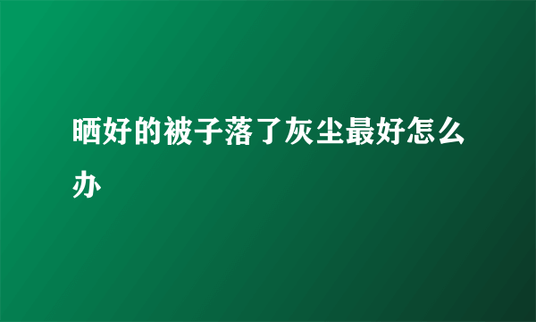 晒好的被子落了灰尘最好怎么办