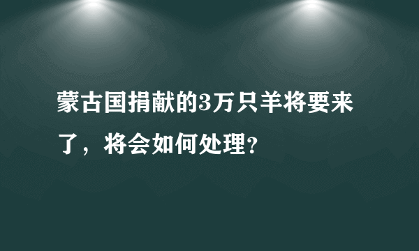 蒙古国捐献的3万只羊将要来了，将会如何处理？