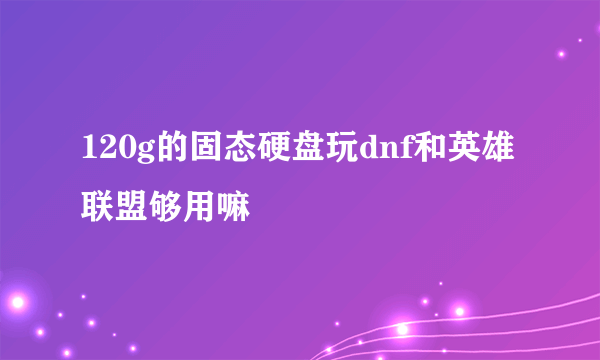 120g的固态硬盘玩dnf和英雄联盟够用嘛