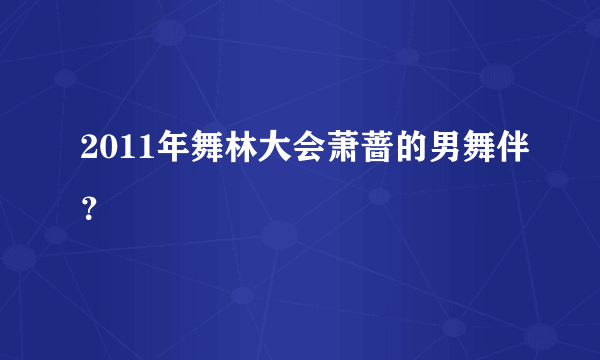 2011年舞林大会萧蔷的男舞伴？