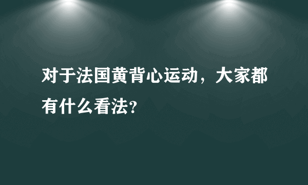 对于法国黄背心运动，大家都有什么看法？