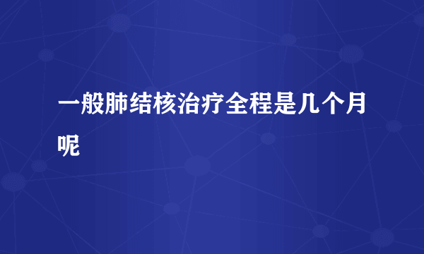 一般肺结核治疗全程是几个月呢