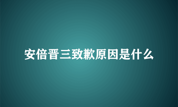 安倍晋三致歉原因是什么