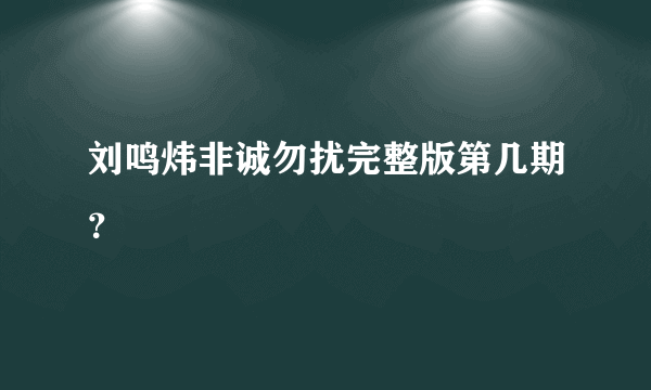 刘鸣炜非诚勿扰完整版第几期？