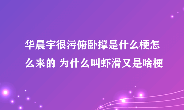 华晨宇很污俯卧撑是什么梗怎么来的 为什么叫虾滑又是啥梗