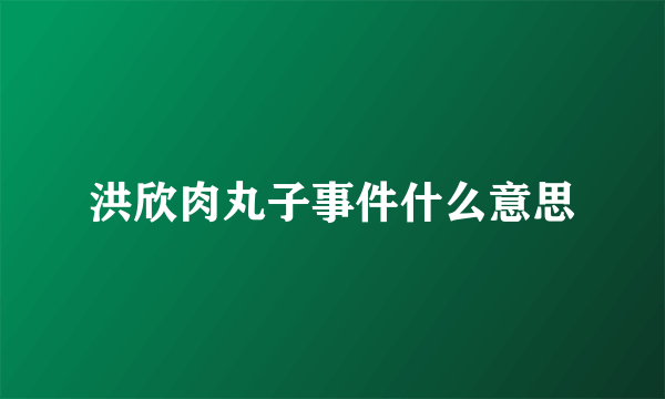 洪欣肉丸子事件什么意思