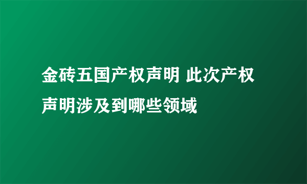 金砖五国产权声明 此次产权声明涉及到哪些领域