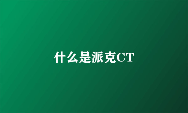 什么是派克CT