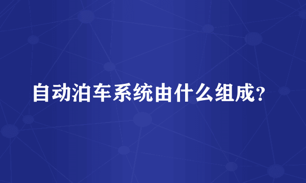 自动泊车系统由什么组成？