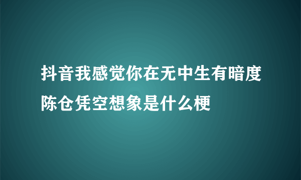 抖音我感觉你在无中生有暗度陈仓凭空想象是什么梗