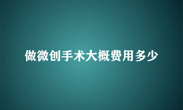 做微创手术大概费用多少