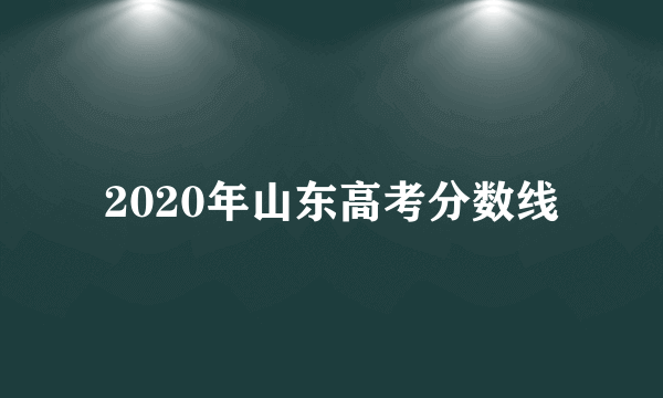 2020年山东高考分数线