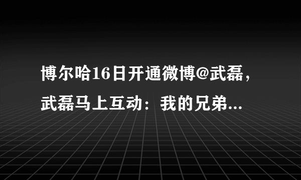 博尔哈16日开通微博@武磊，武磊马上互动：我的兄弟，明天再进一个。你怎么看？