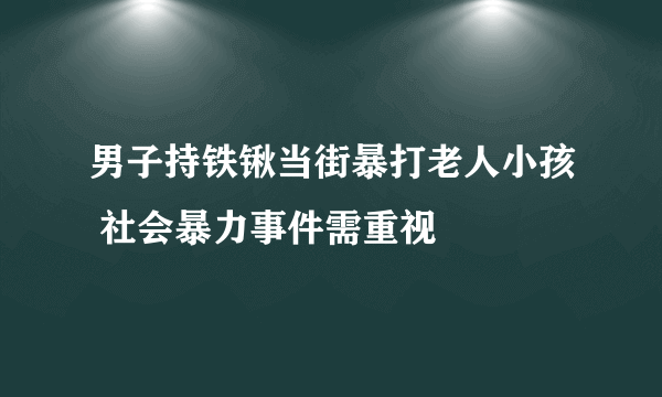 男子持铁锹当街暴打老人小孩 社会暴力事件需重视