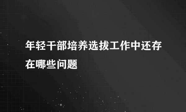 年轻干部培养选拔工作中还存在哪些问题