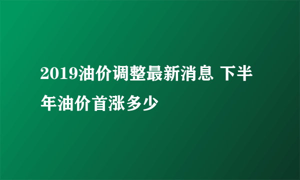 2019油价调整最新消息 下半年油价首涨多少