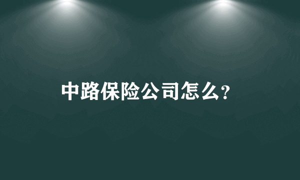 中路保险公司怎么？