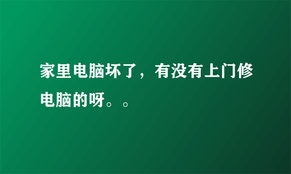 家里电脑坏了，有没有上门修电脑的呀。。