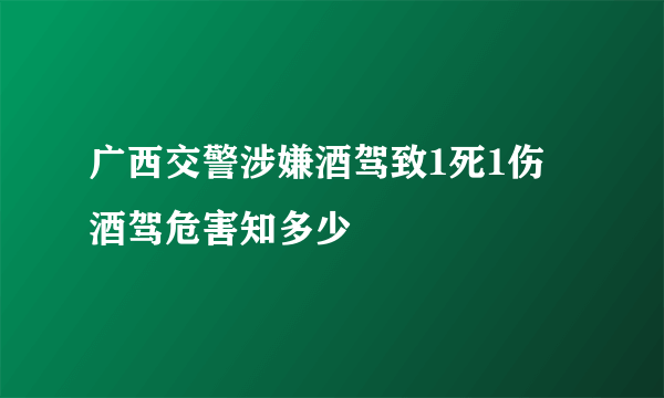 广西交警涉嫌酒驾致1死1伤 酒驾危害知多少