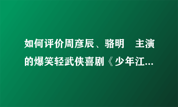 如何评价周彦辰、骆明劼主演的爆笑轻武侠喜剧《少年江湖物语》？