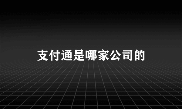 支付通是哪家公司的