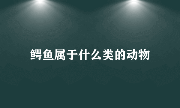 鳄鱼属于什么类的动物