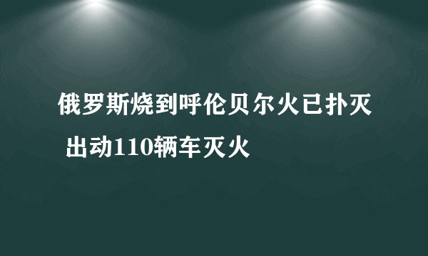 俄罗斯烧到呼伦贝尔火已扑灭 出动110辆车灭火