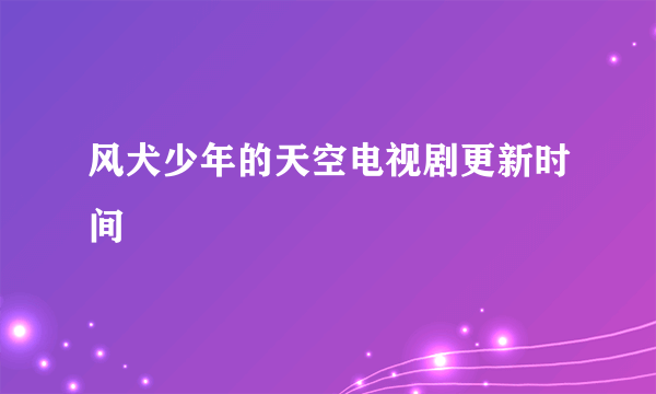 风犬少年的天空电视剧更新时间