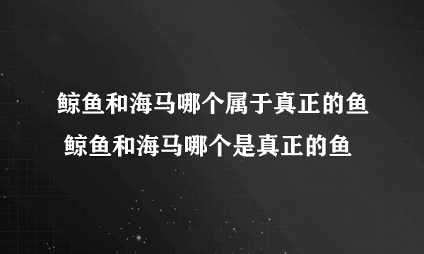 鲸鱼和海马哪个属于真正的鱼 鲸鱼和海马哪个是真正的鱼