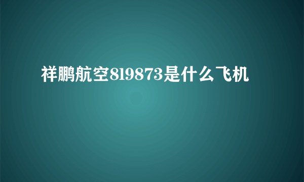 祥鹏航空8l9873是什么飞机