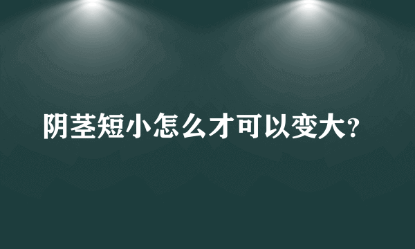 阴茎短小怎么才可以变大？