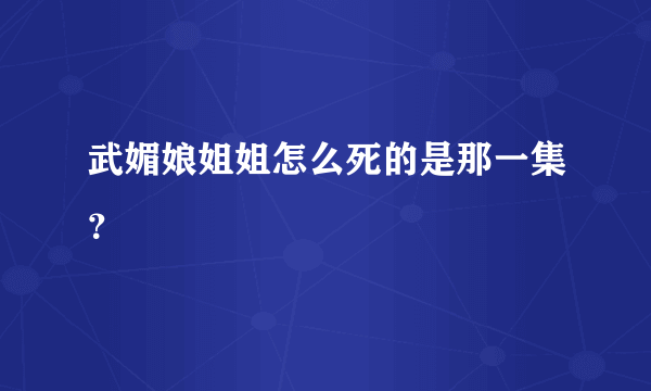 武媚娘姐姐怎么死的是那一集？