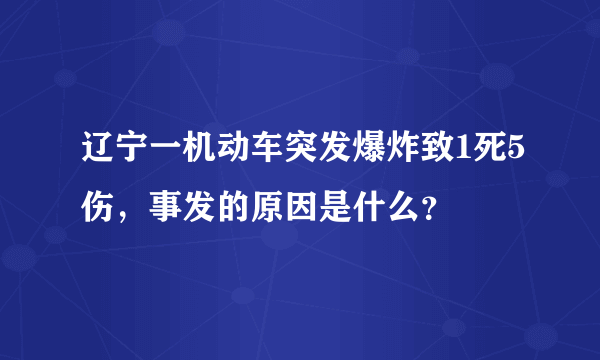 辽宁一机动车突发爆炸致1死5伤，事发的原因是什么？