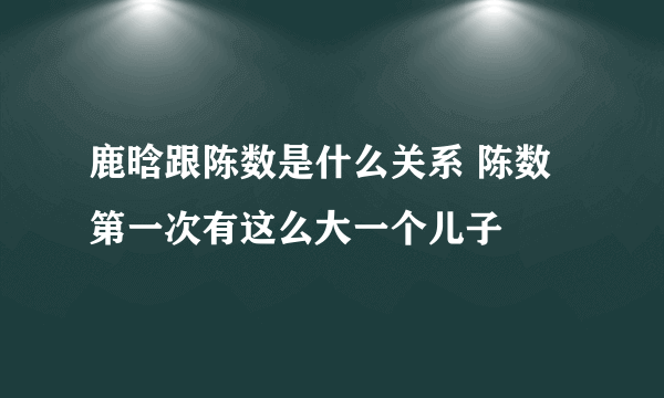 鹿晗跟陈数是什么关系 陈数第一次有这么大一个儿子