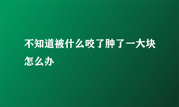 不知道被什么咬了肿了一大块怎么办